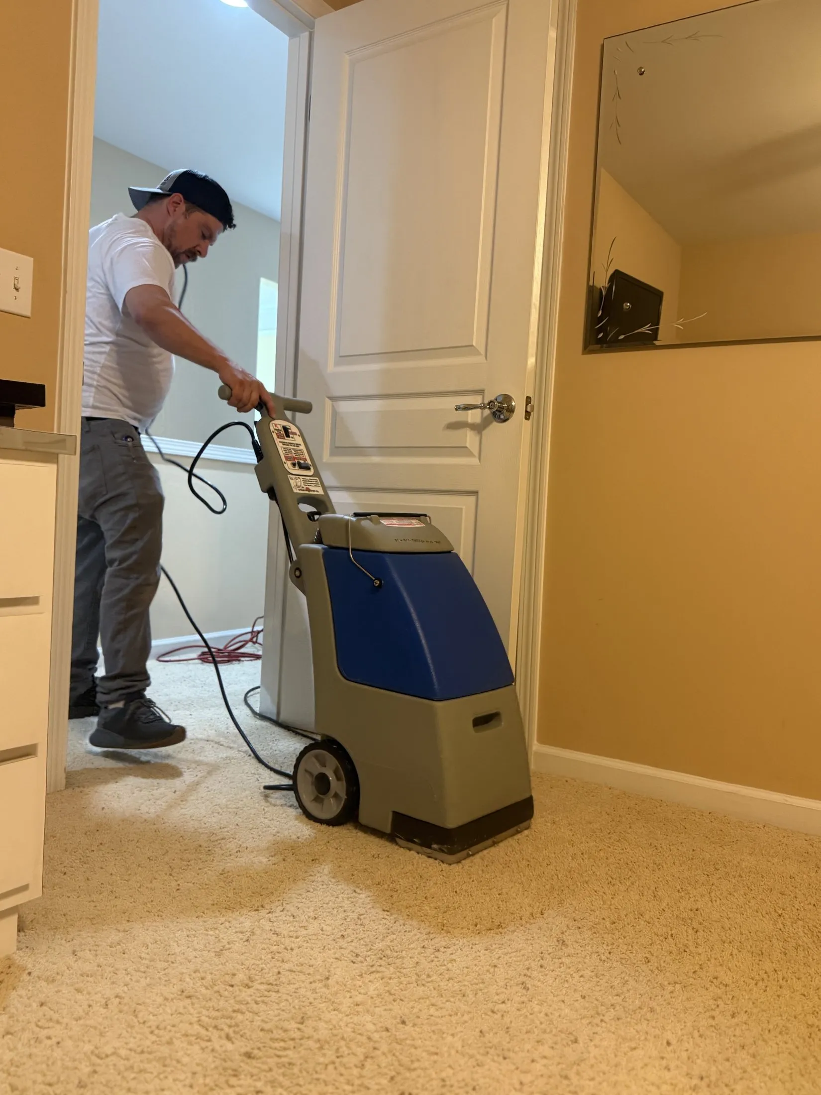 Carolina Pro Restoration technician extracting water from a home in Fort Mill, SC